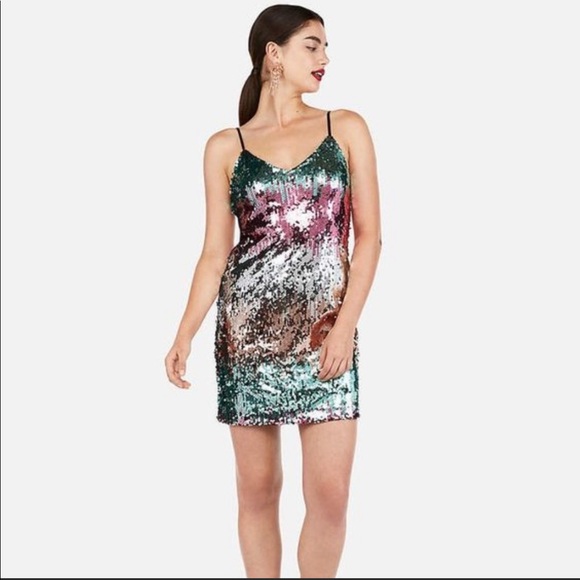 Express Dresses & Skirts - Express Sequin Multi-Color Dress